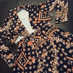 Two piece gold design outfit